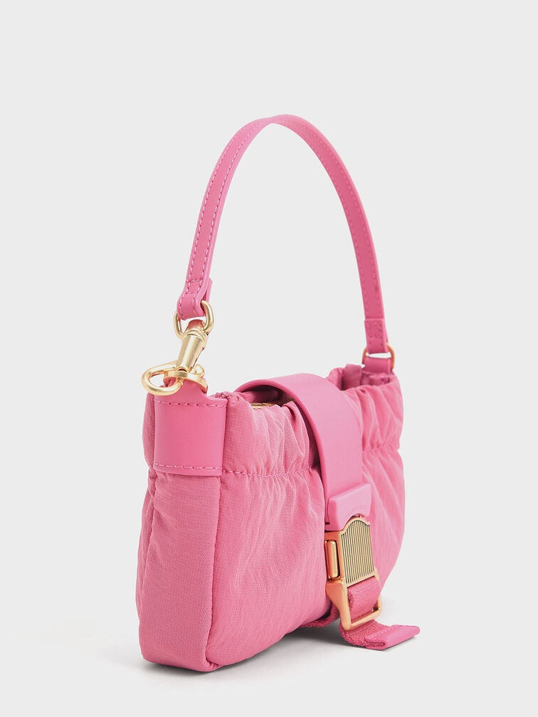 Aspen Ruched Phone Pouch, Pink, hi-res