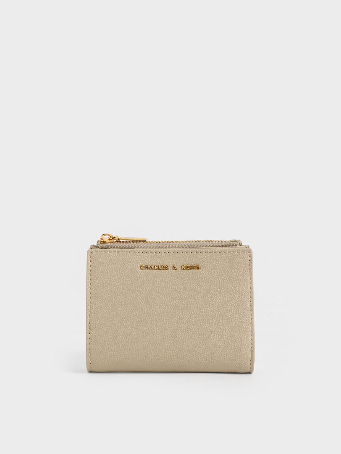Harmonee Top Zip Small Wallet, Beige, hi-res
