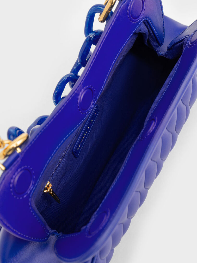 حقيبة إيفا بتصميم كلاتش وذراع أكريليك, Cobalt, hi-res