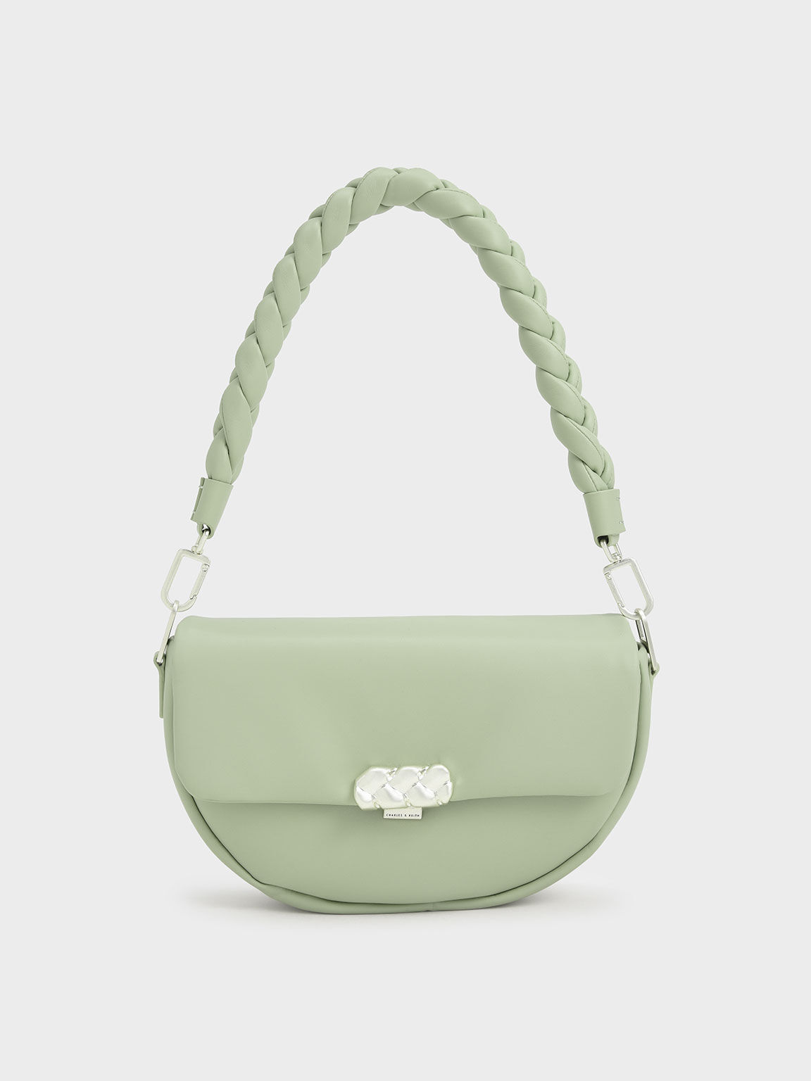 商品画像：Pewter Trice Metallic Accent Belted Shoulder Bag - CHARLES 3