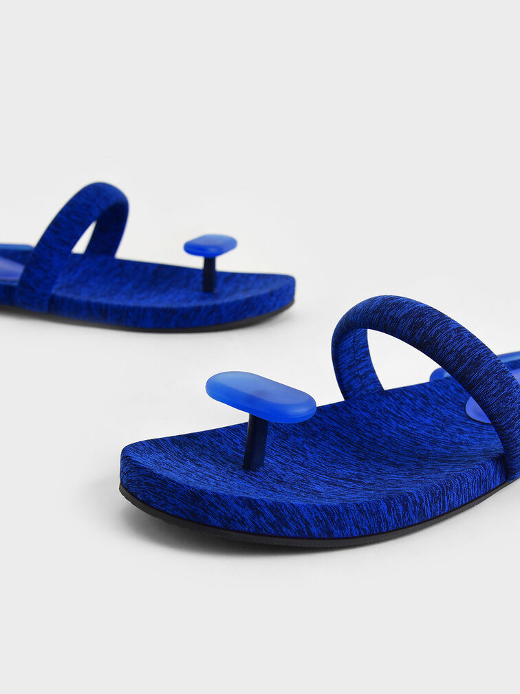 Electra Recycled Polyester Thong Sandals, Blue, hi-res