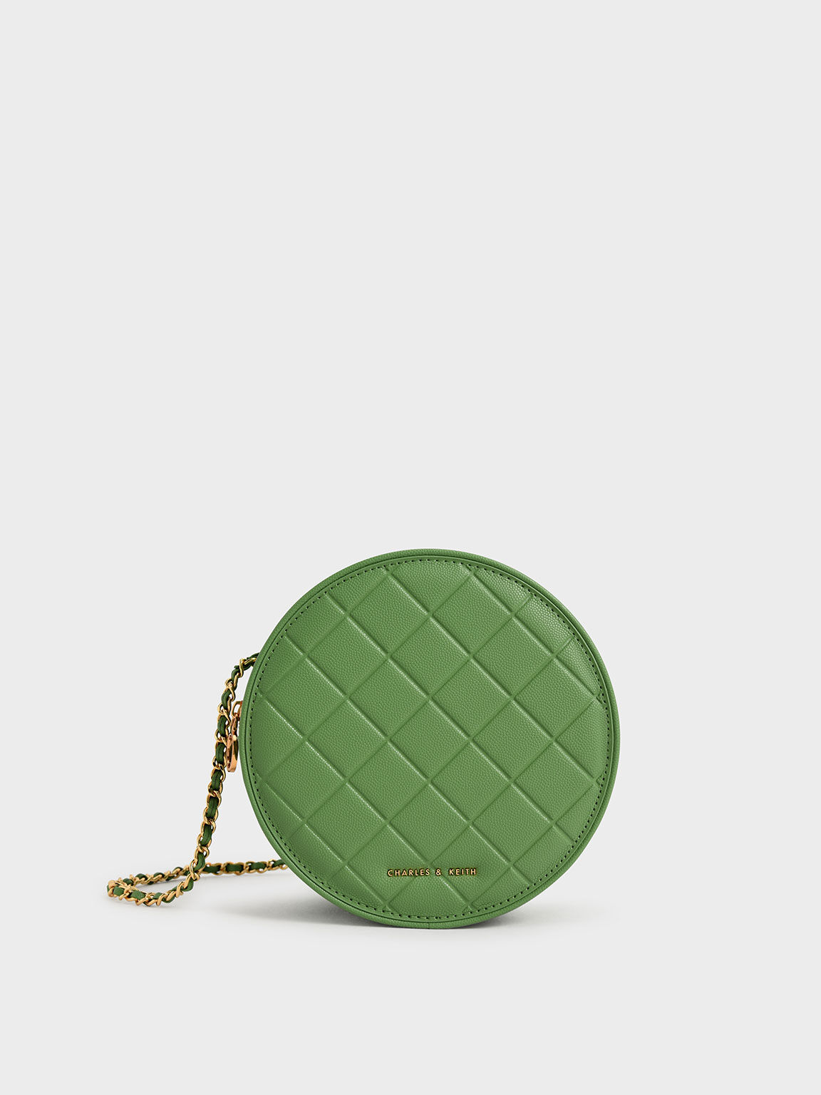 حقيبة دائرية مبطنة, لون أخضر, hi-res