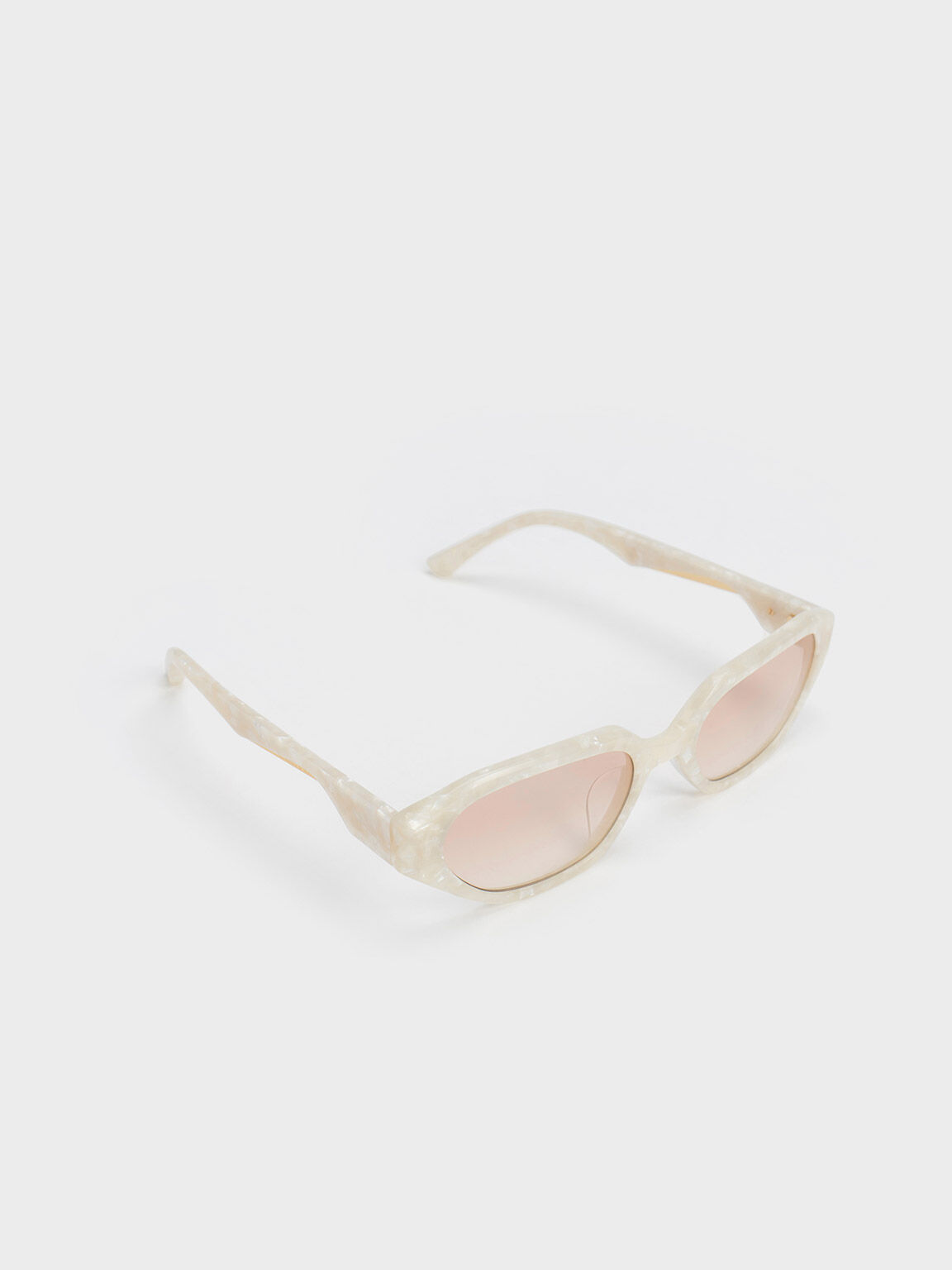 نظارة شمسية بيضاوية من الأسيتات, كريم, hi-res