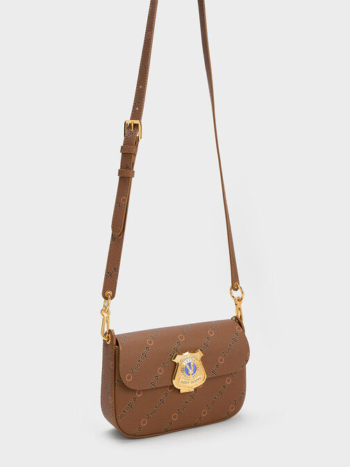 Judy Hopps Metallic Accent Shoulder Bag, Brown, hi-res