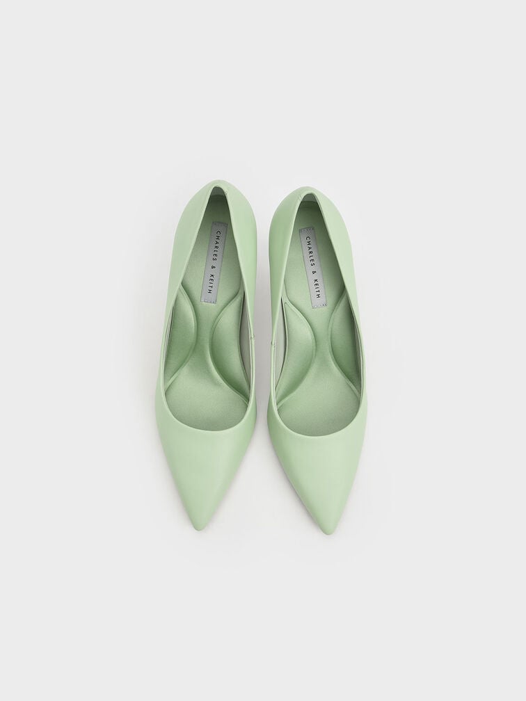 حذاء بكعب عالٍ رفيع وشريط خلفي, اخضر غامق, hi-res