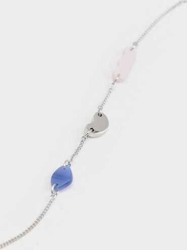 Resin Embellished Chain Link Bracelet, Silver, hi-res