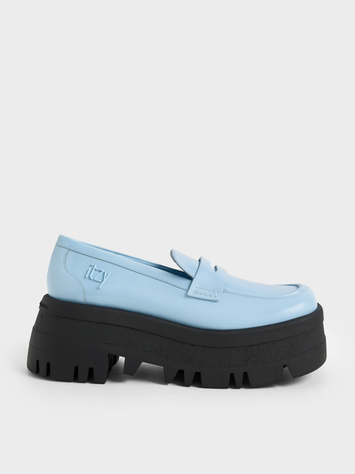 Rainier Chunky Platform Penny Loafers, Light Blue, hi-res