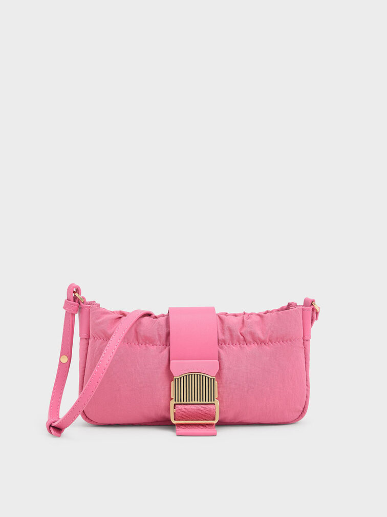 Aspen Ruched Phone Pouch, Pink, hi-res