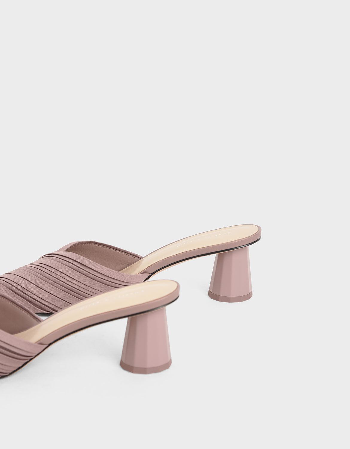 Mauve Pleated Pointed Toe Mules CHARLES KEITH SA