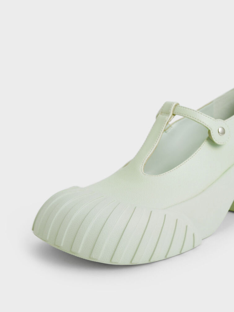 Adrian Chunky Sole Mary Janes, Light Green, hi-res