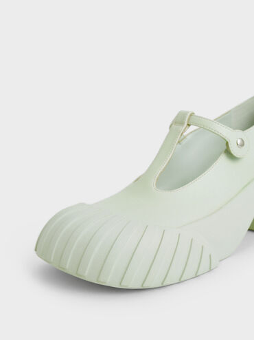 Adrian Chunky Sole Mary Janes, Light Green, hi-res