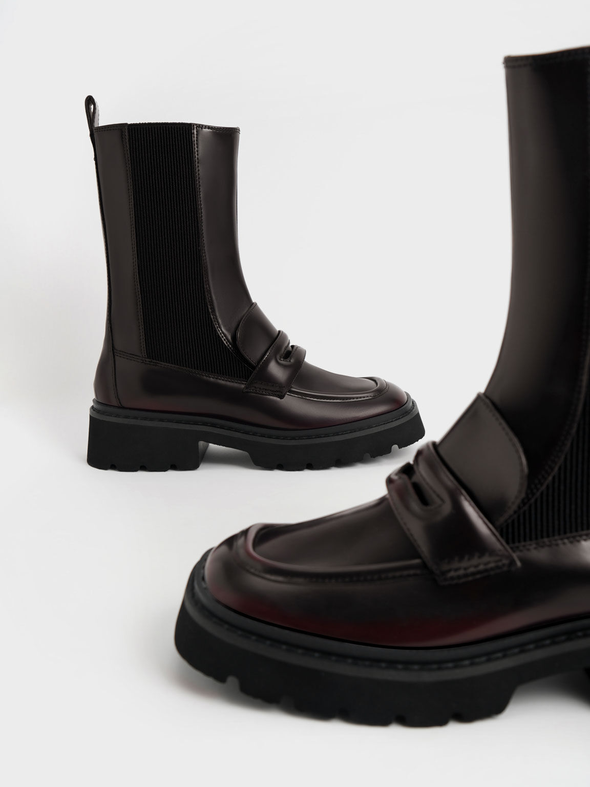 Burgundy Penny Loafer Chelsea Boots CHARLES KEITH SA