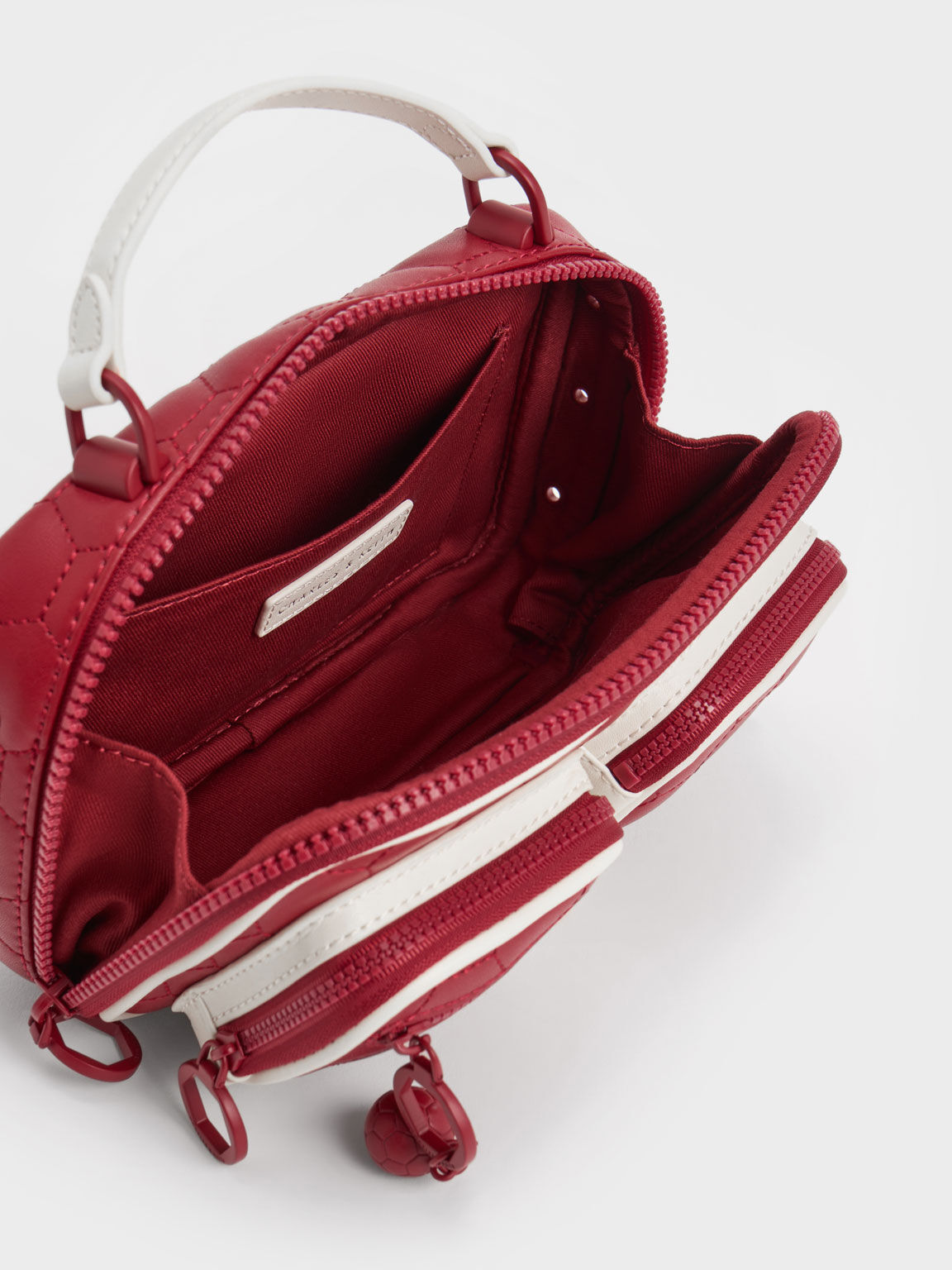 Textured Multi-Pouch Crossbody Bag, Red, hi-res