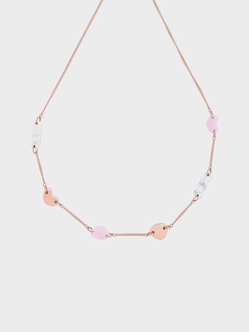 Resin Embellished Chain Link Choker, Rose Gold, hi-res