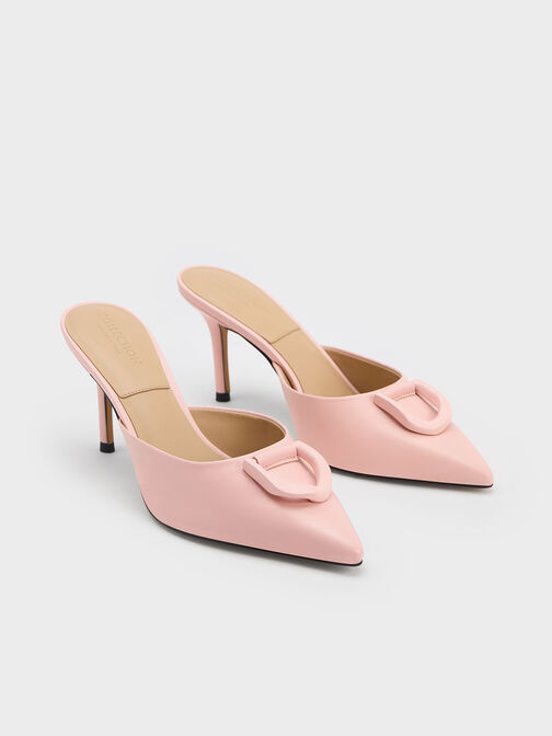 Gabine Leather Mules, Pink, hi-res