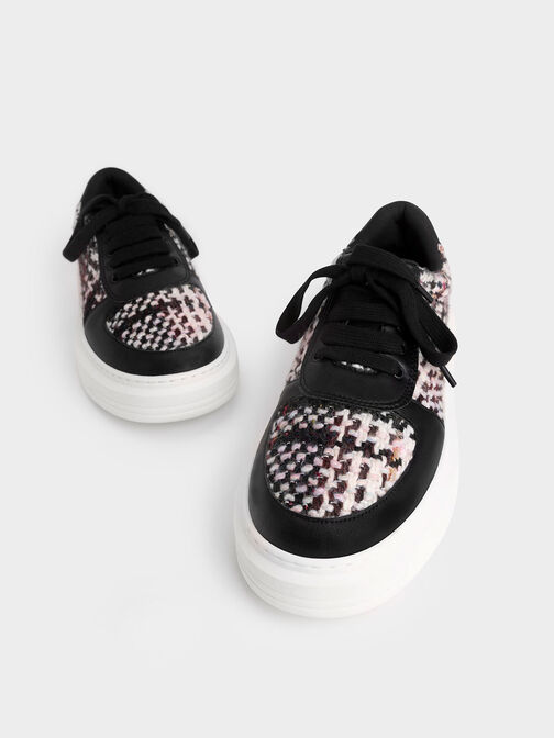 Stevie Woven Sneakers, Black, hi-res