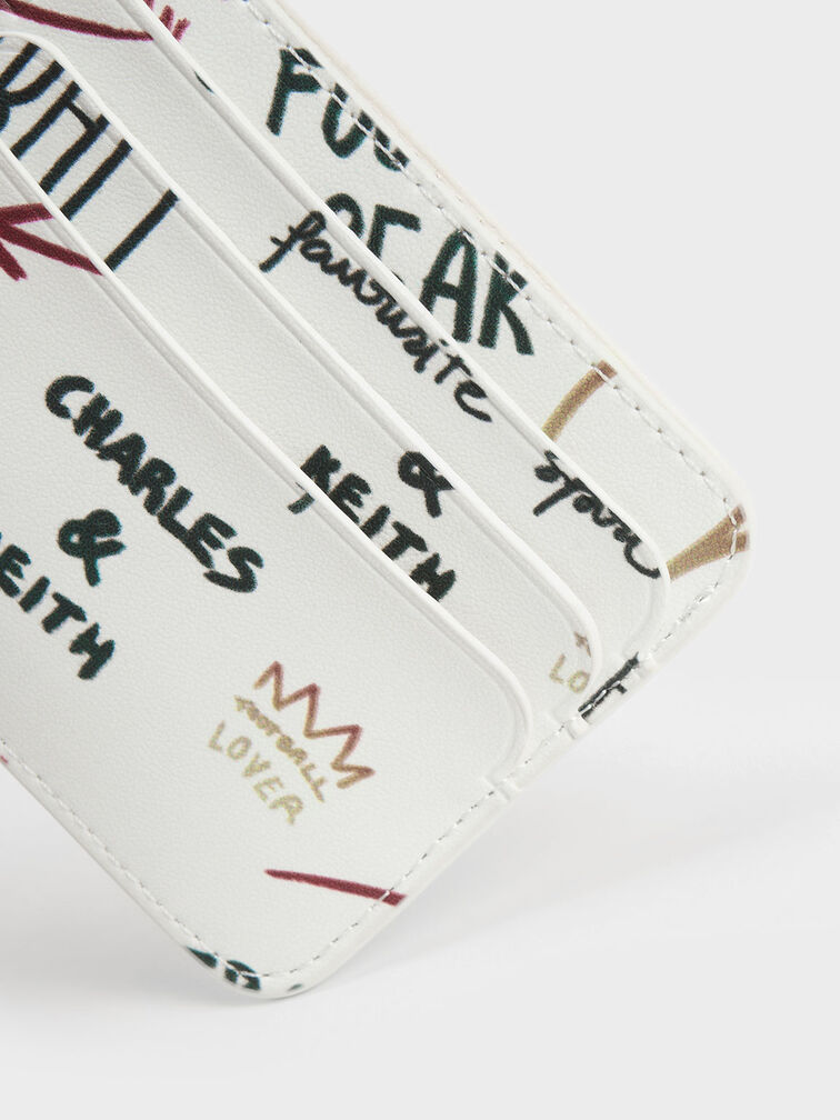 Graffiti Print Multi-Slot Card Holder, Multi, hi-res
