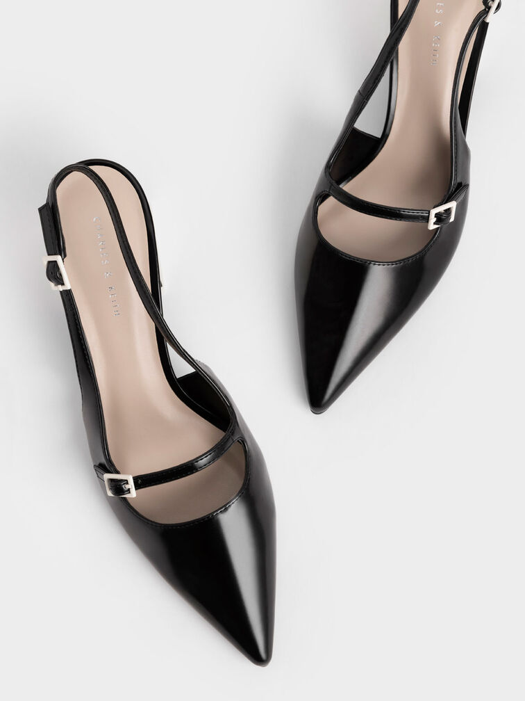 حذاء ترابيز بكعب ثنائي اللون, أسود, hi-res