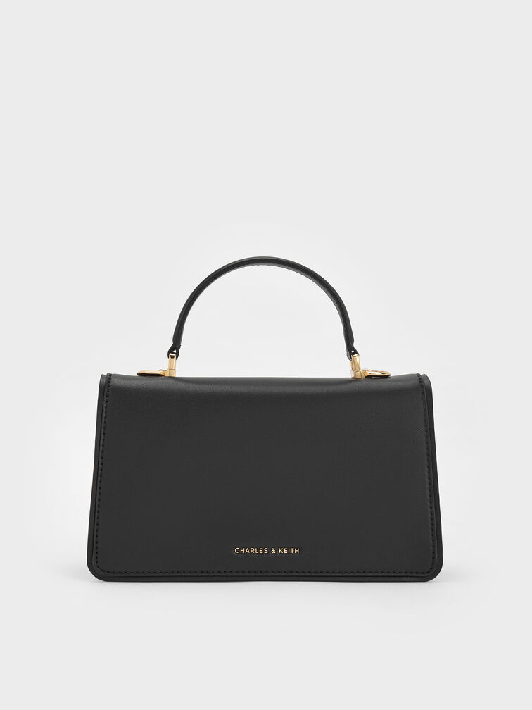Arlet Belted Top Handle Bag, Black, hi-res