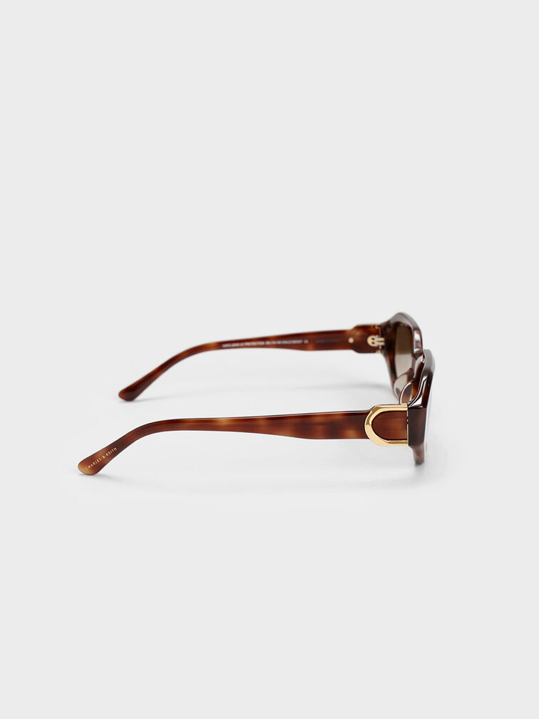 نظارة شمسية قابين بيضاوية الشكل من الأسيتات المعاد تدويره, ابيض, hi-res