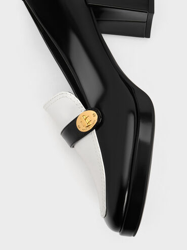 حذاء لوفر بلونين وتصميم معدني, متعدد, hi-res