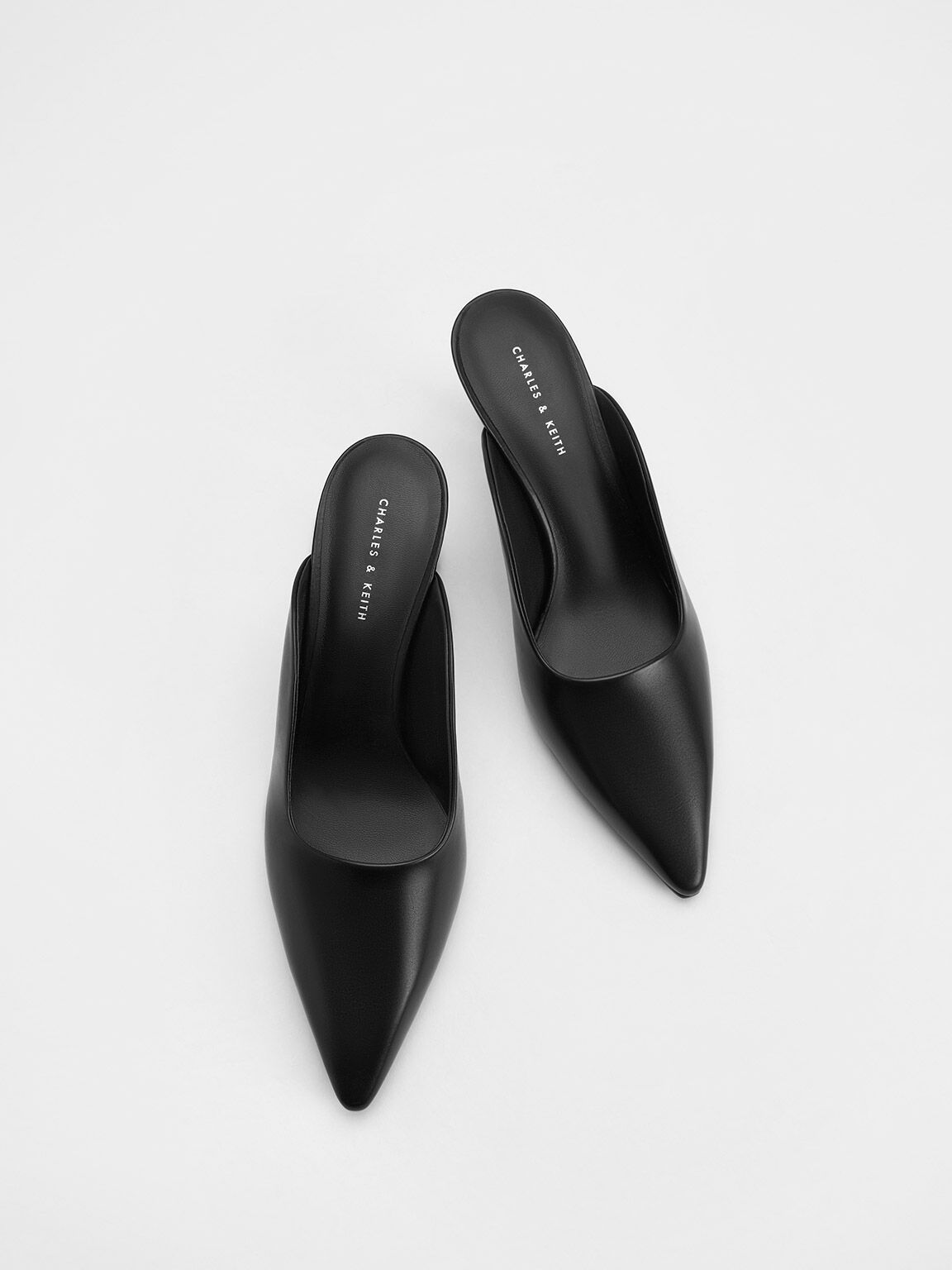 Cone heel mules top