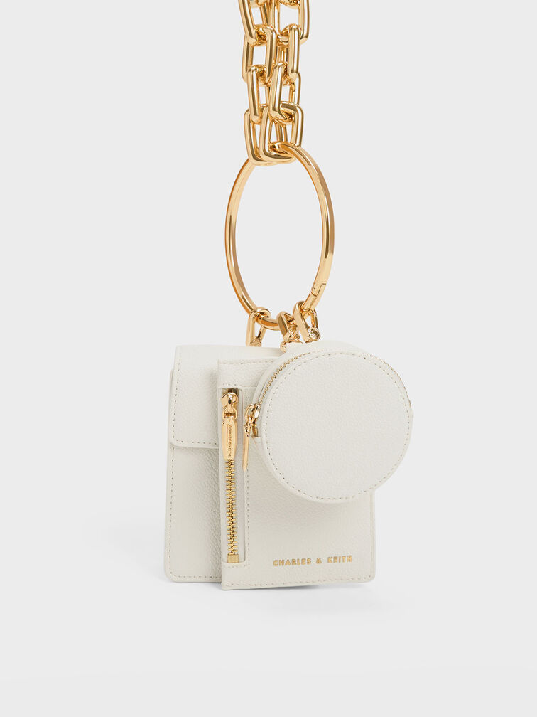 Chain Strap Ring-Detail Mini Bag, Chalk, hi-res