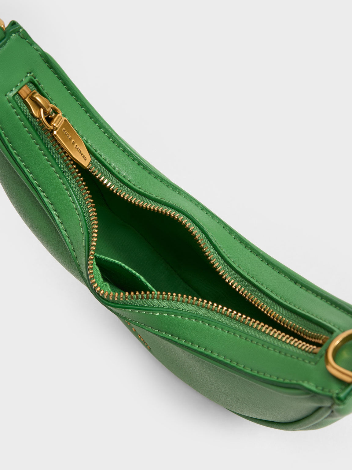 Bonnie Chain-Handle Crescent Bag, Green, hi-res
