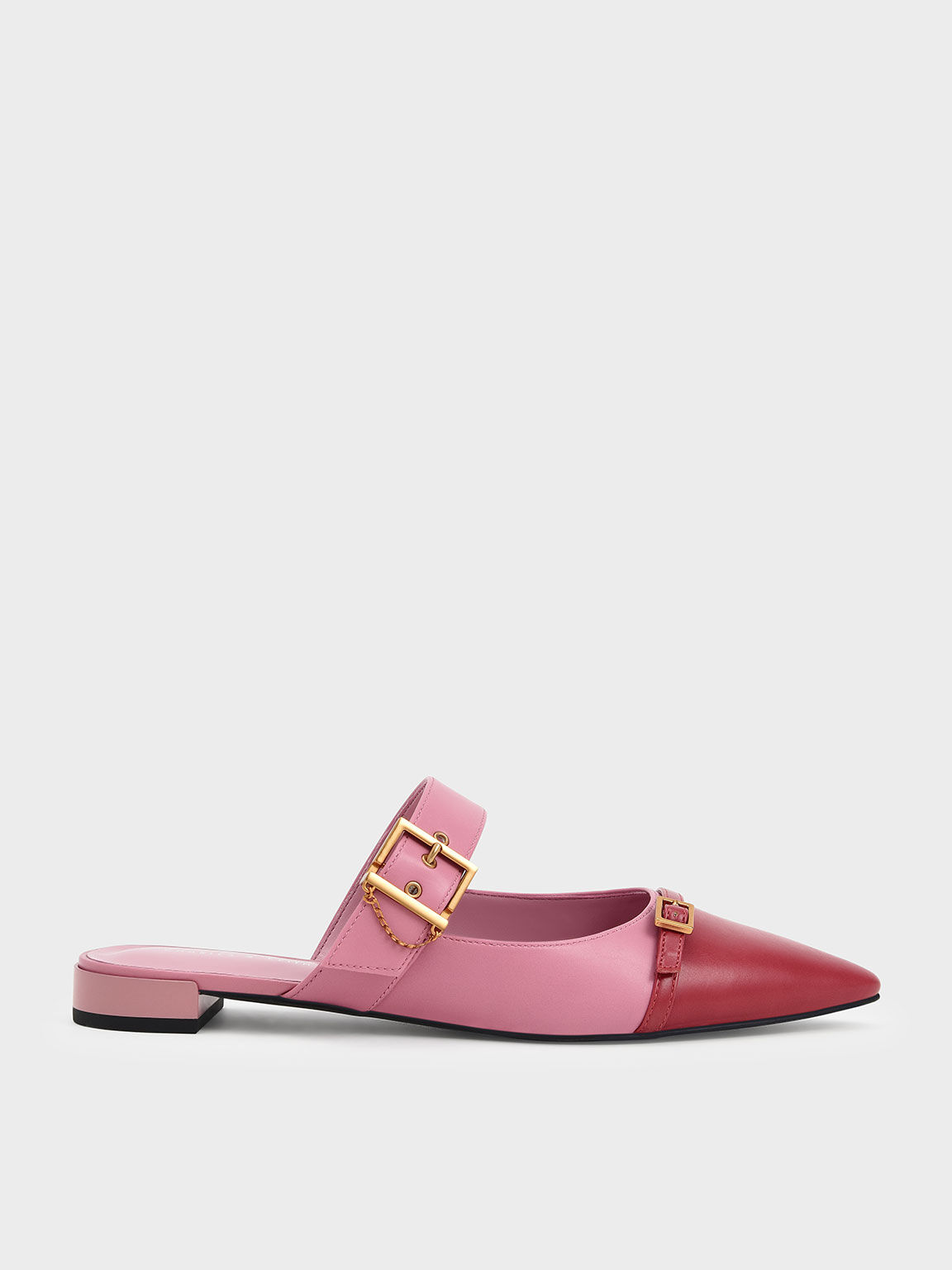 Pink flat mules sales