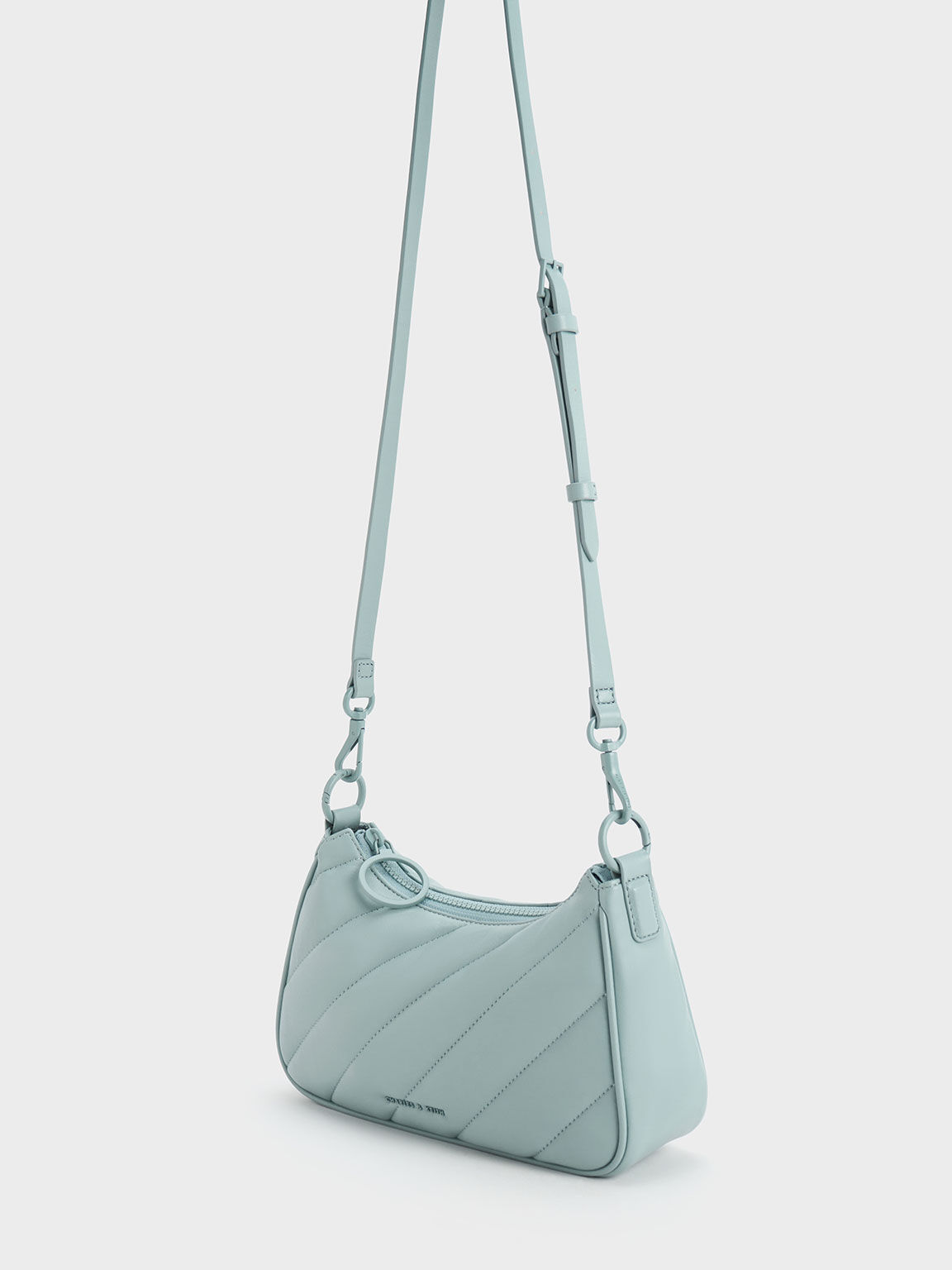 Slate Blue Philomena Puffy Chain Strap Crossbody Bag CHARLES