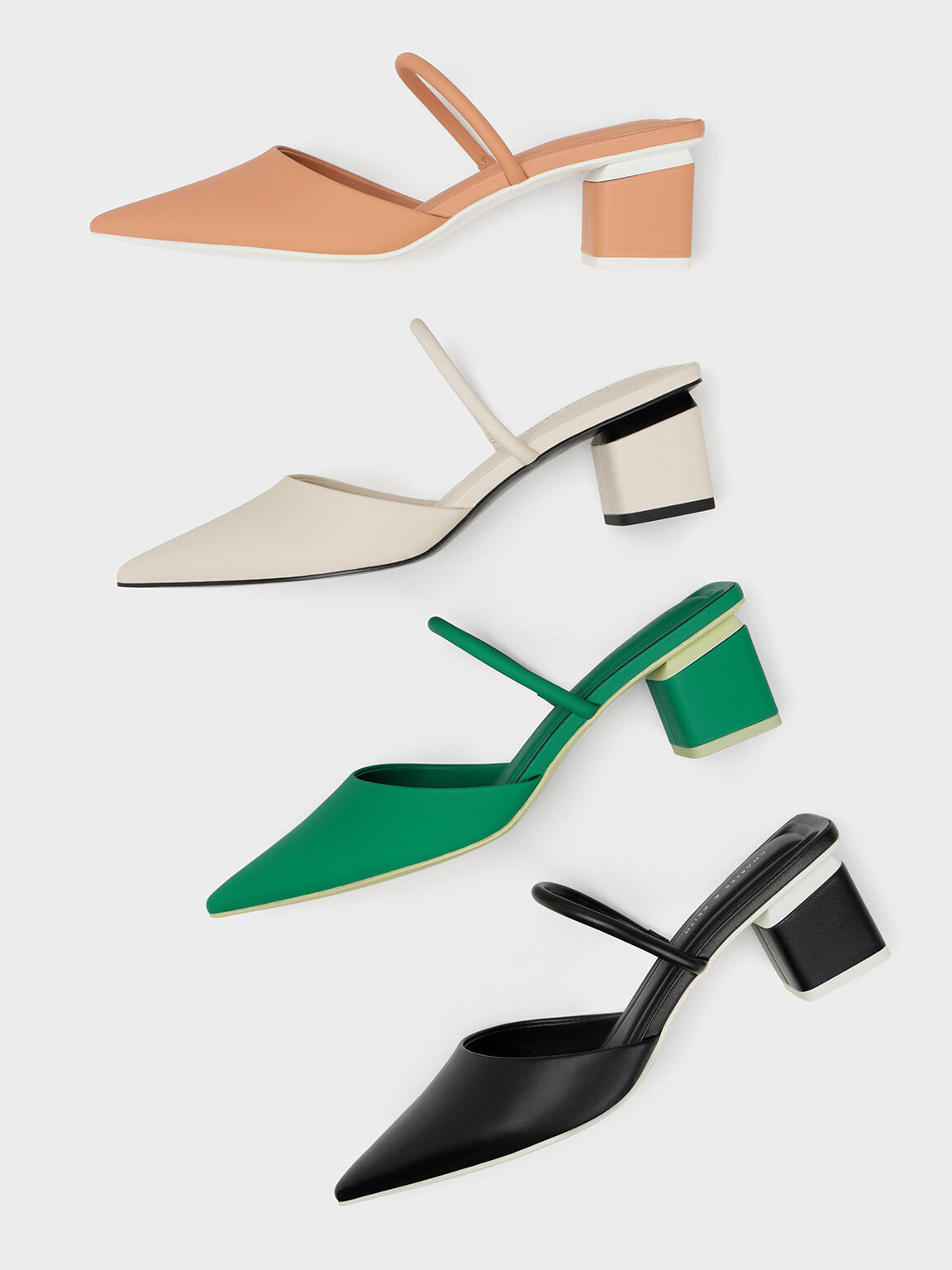 Black Block Heel Mules CHARLES KEITH SA