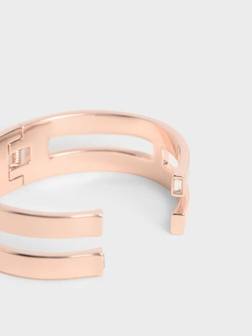 Swarovski® Crystal Double Cuff Bracelet, Rose Gold, hi-res