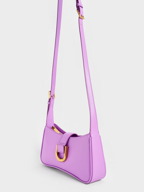 Gabine Curved Shoulder Bag, Violet, hi-res