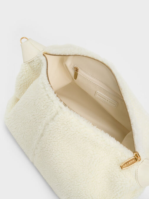 Chunky Chain Link Furry Hobo Bag, Multi, hi-res