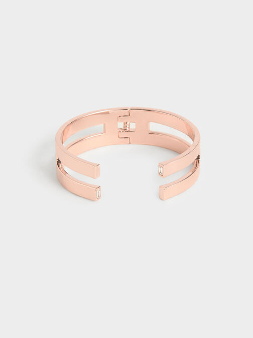 Swarovski® Crystal Double Cuff Bracelet, Rose Gold, hi-res