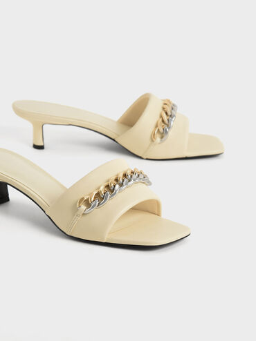 Chain-Embellished Blade Heel Mules, Chalk, hi-res