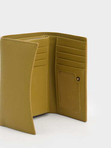 Huxley Metallic-Accent Front Flap Wallet, Mustard, hi-res