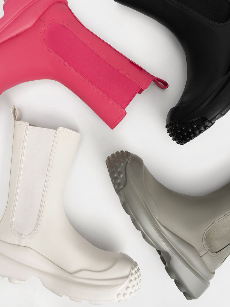 Elba Round-Toe Chelsea Boots, Red, hi-res