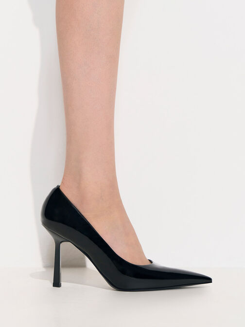 Patent Pointed-Toe Pumps, Black, hi-res