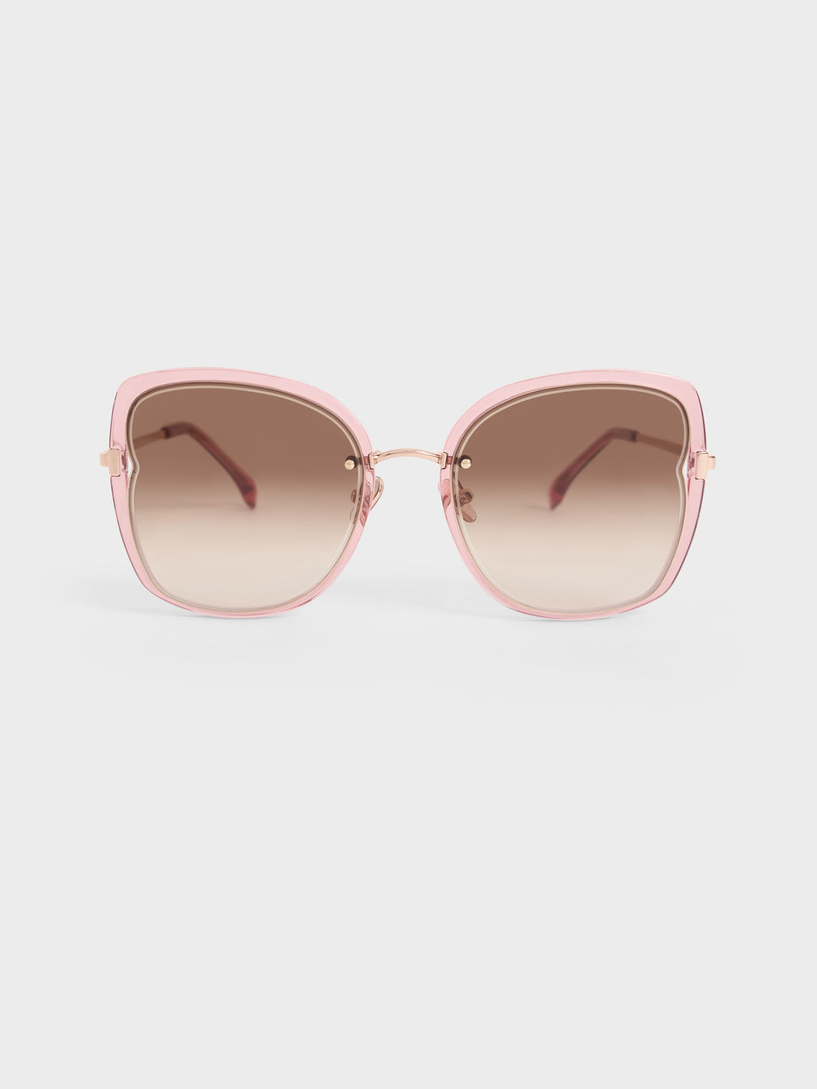 Wire-Frame Butterfly Sunglasses, Pink, hi-res