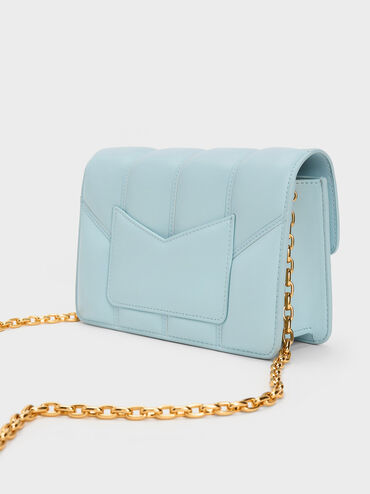 حقيبة يودورا مربعة بتصميم مضلع, أزرق, hi-res