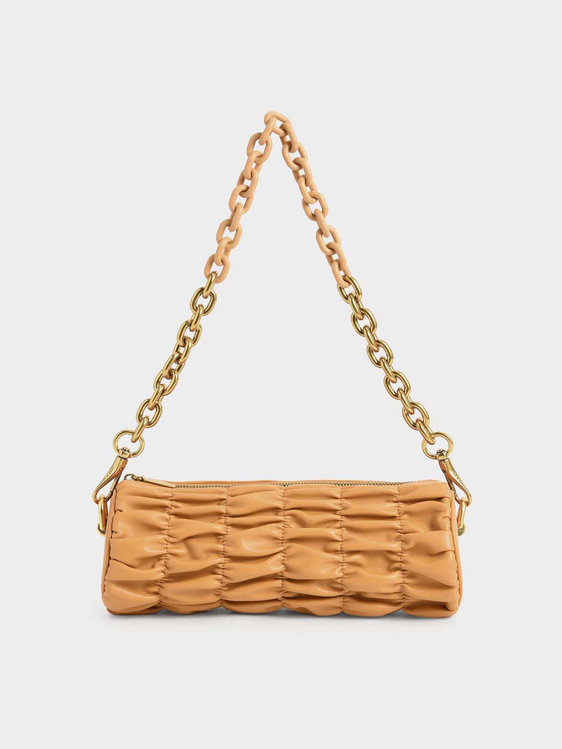 Ruched chain shoulder bag clearance