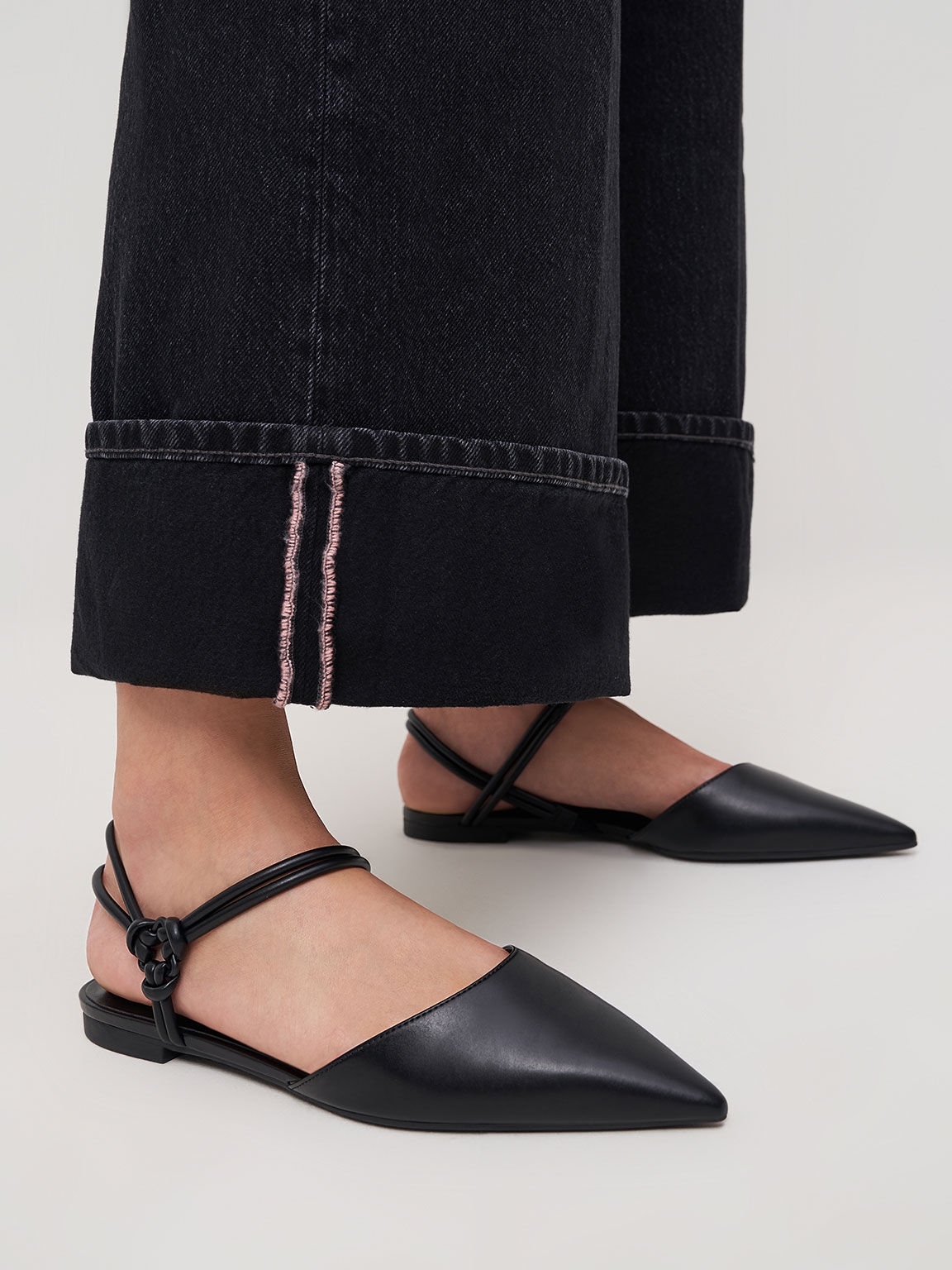 Knotted Ankle Strap Ballerina Flats CHARLES KEITH SA