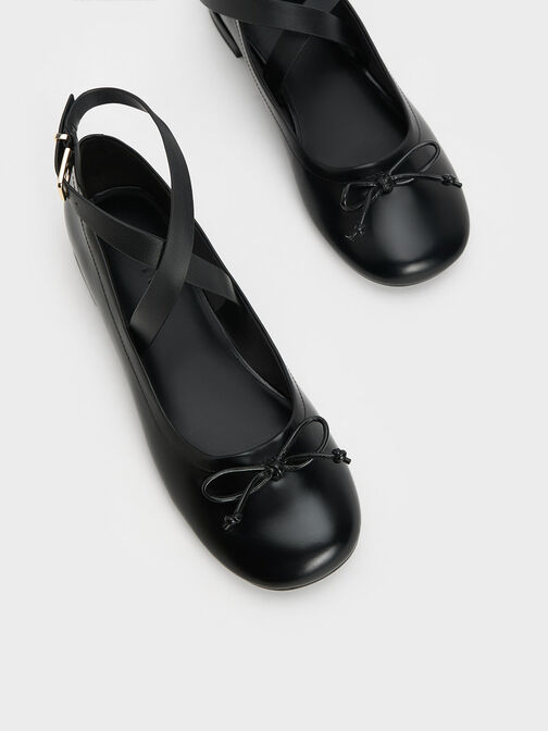 Margot Crossover-Strap Ballerinas, Black, hi-res