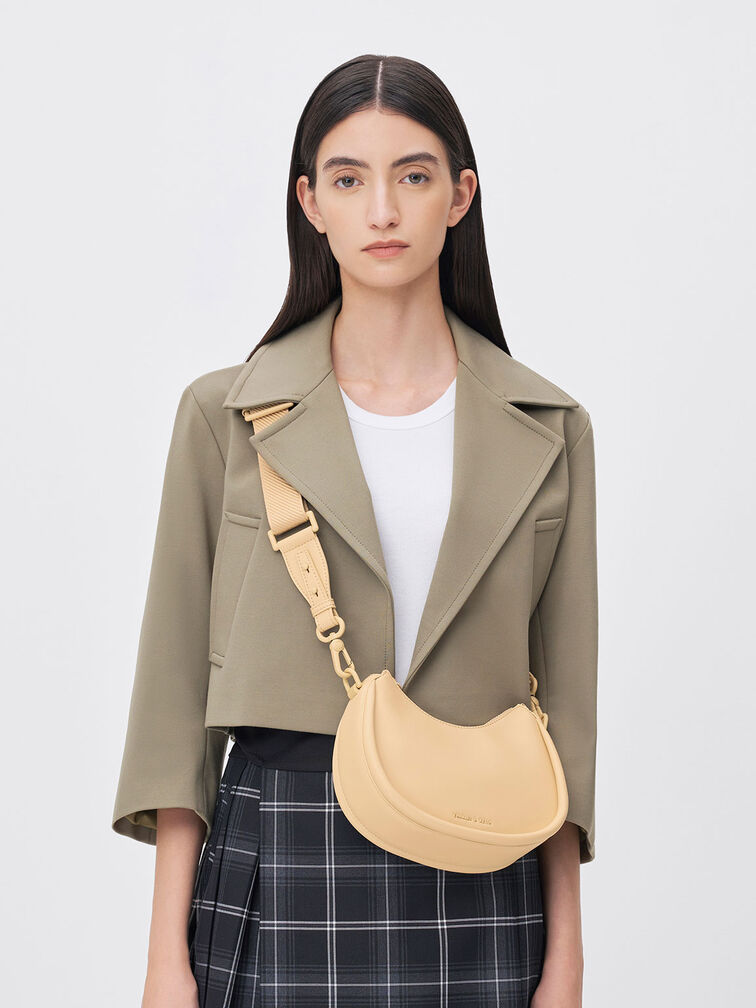 Lana Curved Shoulder Bag, Beige, hi-res