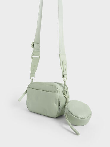 حقيبة سيانا من النايلون بتصميم بوكسي, اخضر فاتح, hi-res