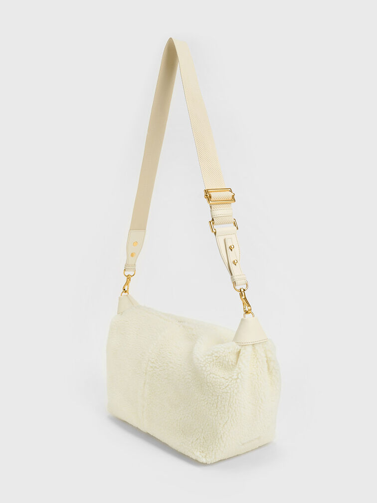 Chunky Chain Link Furry Hobo Bag, Multi, hi-res