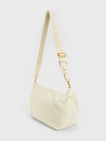 Chunky Chain Link Furry Hobo Bag, Multi, hi-res