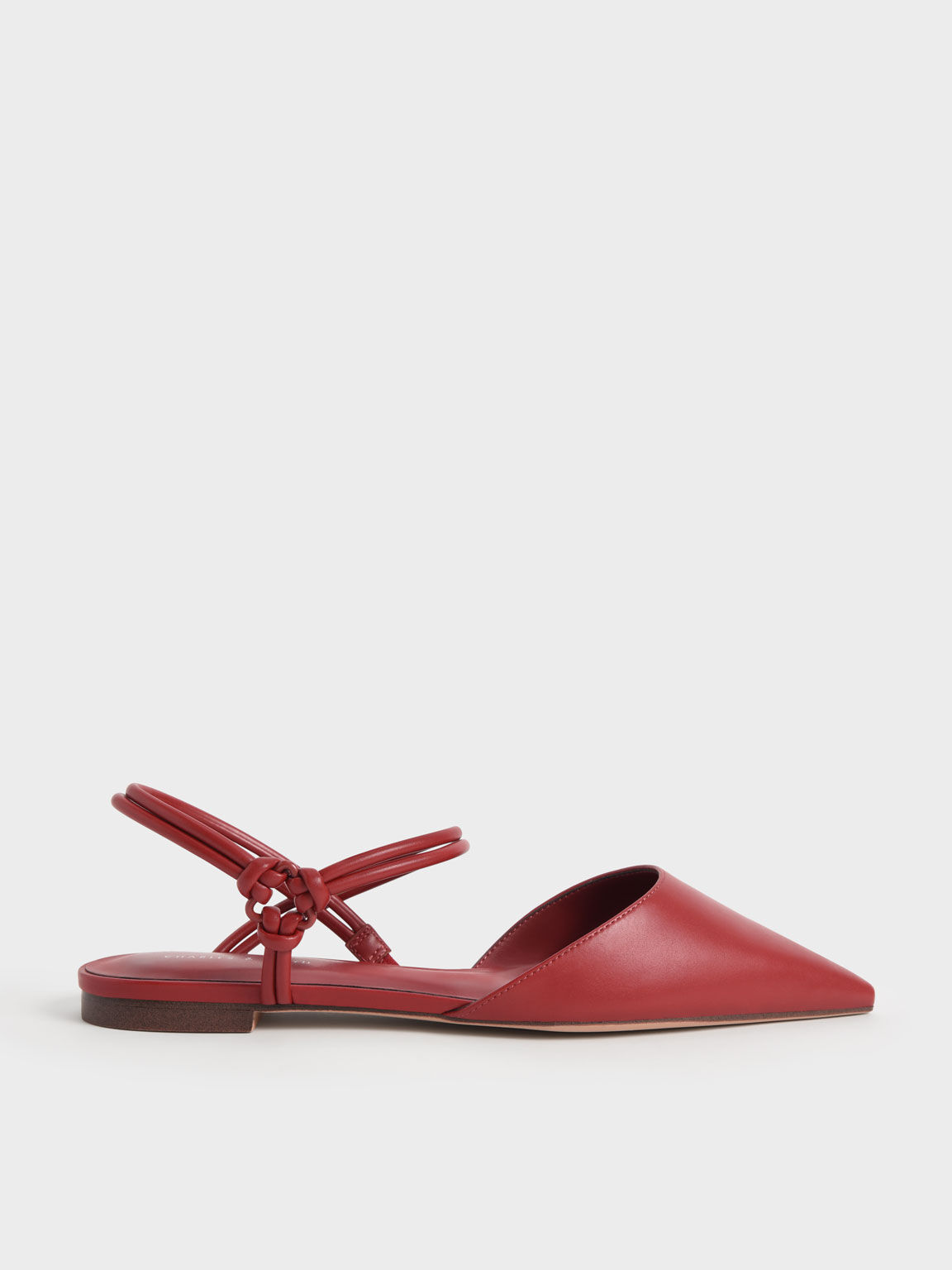 حذاء باليرينا منسوج برباط حول الكاحل, أحمر, hi-res