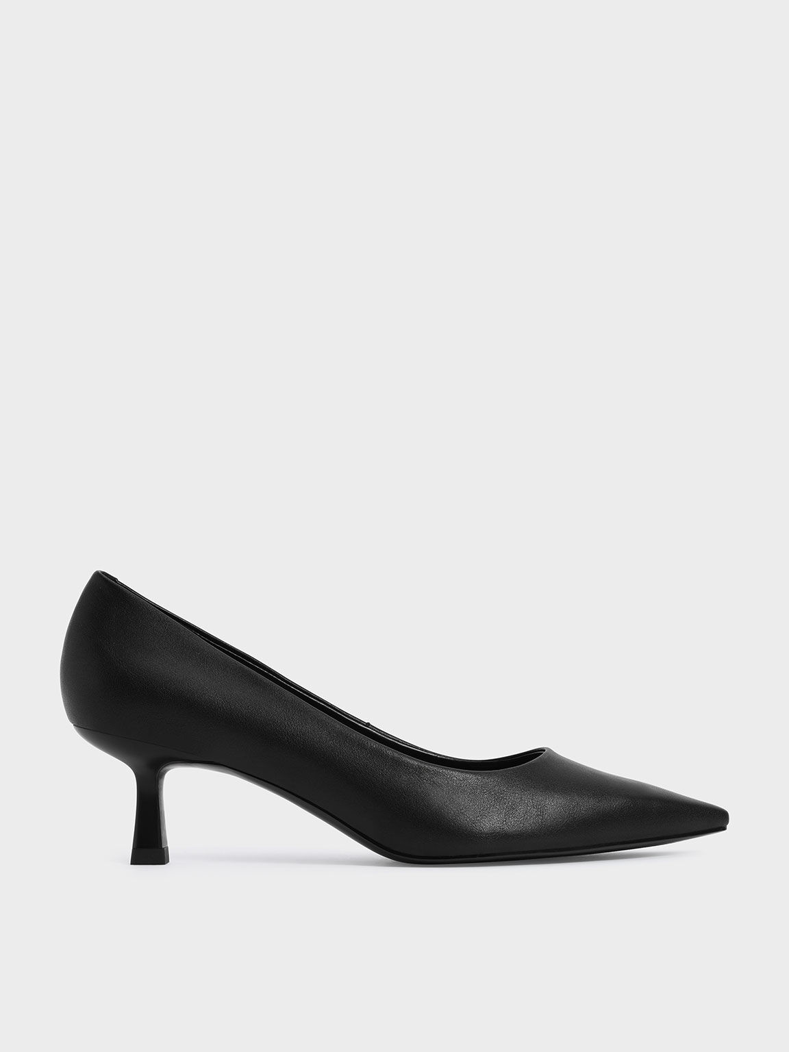 Black Emmy Pointed Kitten Heel Pumps - CHARLES & KEITH SA